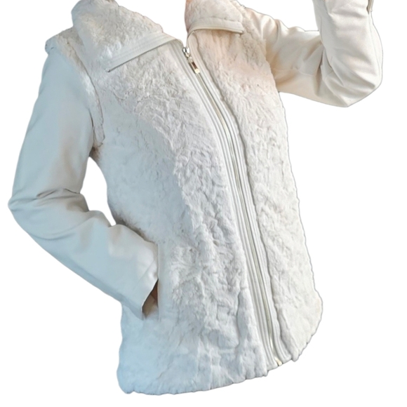 Dennis Besso Vegan faux Fur & Leather Jacket. Removable sleeves - Picture 7 of 9